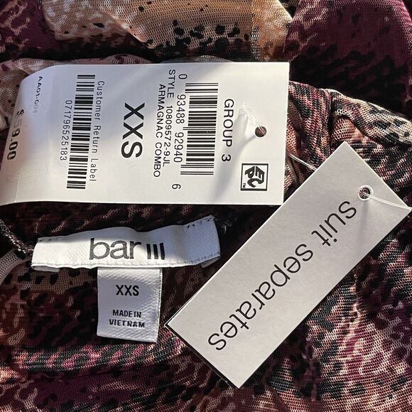 Bar III XX-Small Top Plaid Long Sleeves Turtleneck Stretch Lined Lightweight - Picture 7 of 9